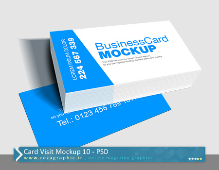 طرح لایه باز پیش نمایش کارت ویزیت – Card Visit Mockup 10 | رضاگرافیک